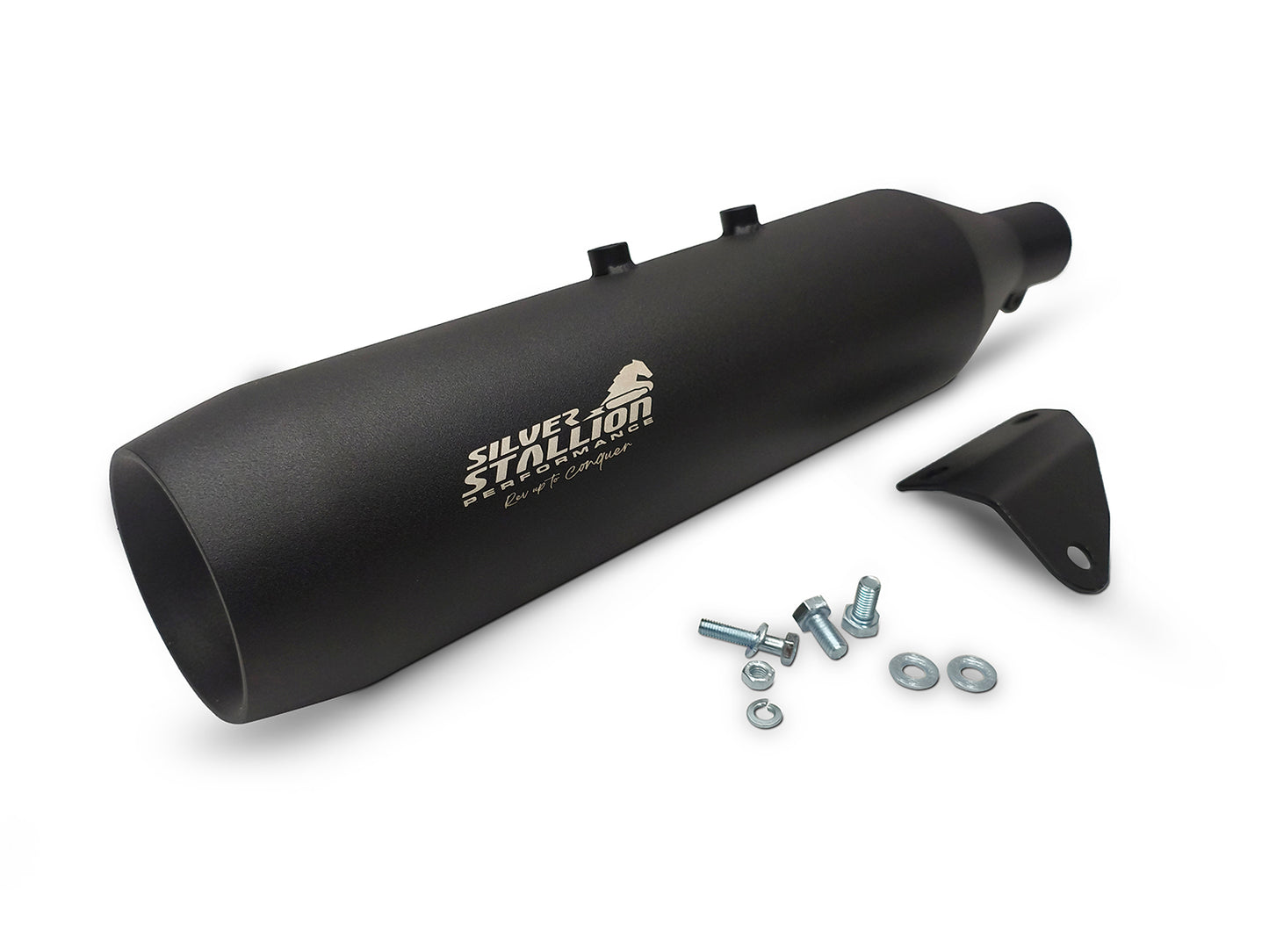  For Royal Enfield Himalayan 411 Silver Stallion SS Exhaust Silencer Black