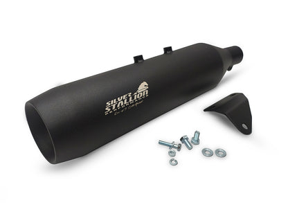  For Royal Enfield Himalayan 411 Silver Stallion SS Exhaust Silencer Black