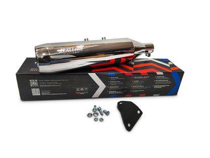 For Royal Enfield Himalayan 411 Silver Stallion SS Exhaust Silencer Silver