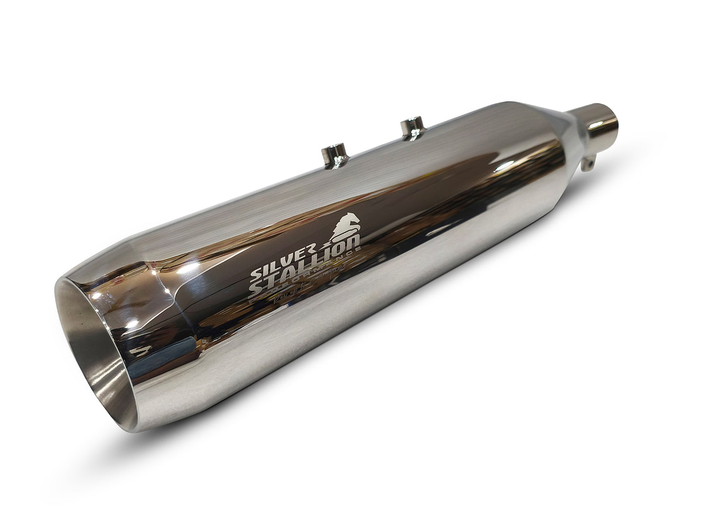 For Royal Enfield Himalayan 411 Silver Stallion SS Exhaust Silencer Silver