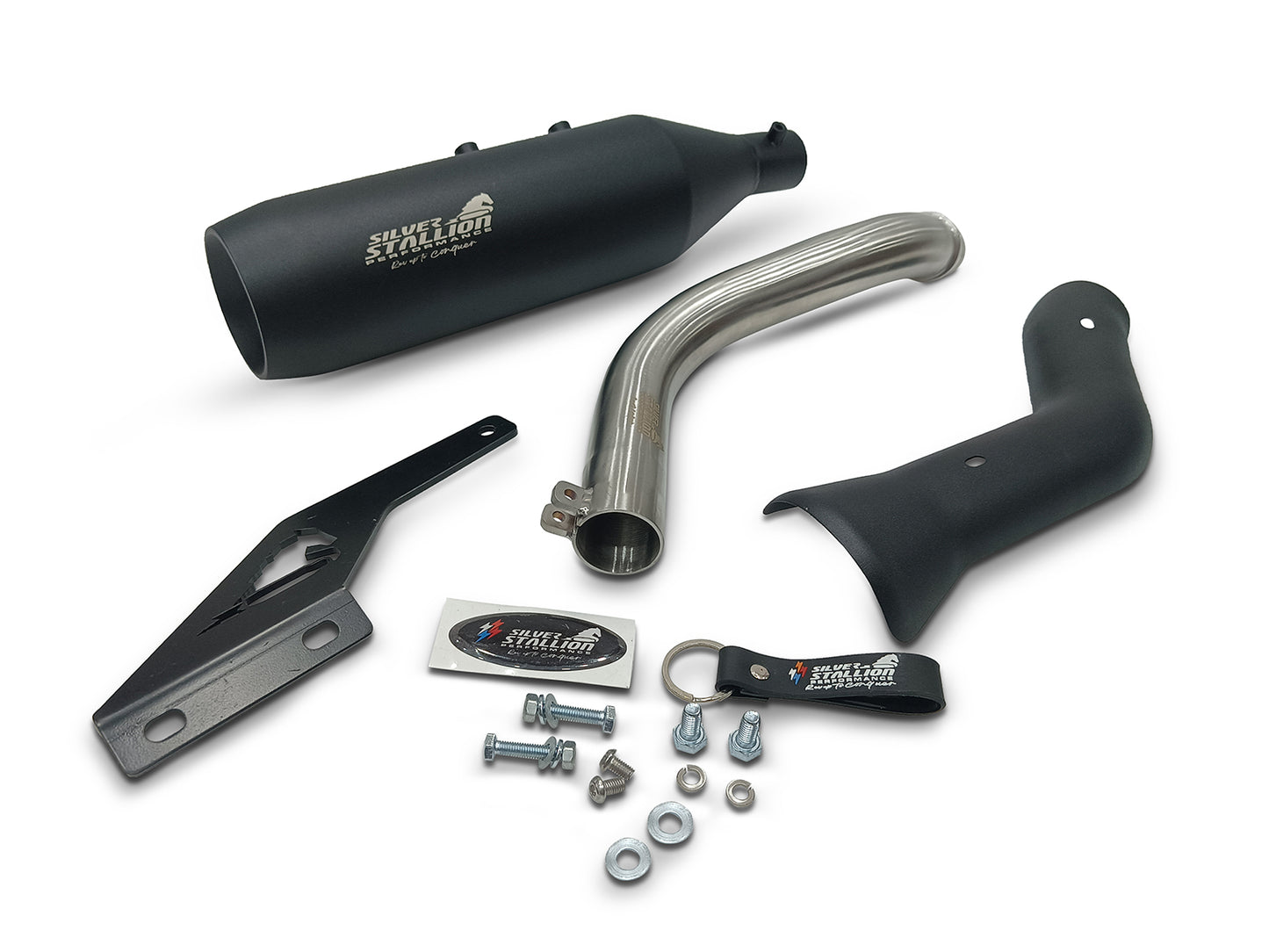 For Royal Enfield New Himalayan 450 Silver Stallion Exhaust Silencer Black