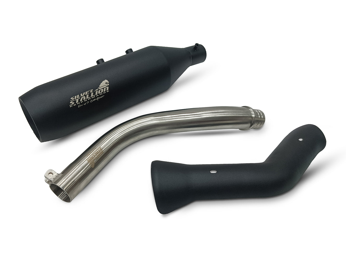 For Royal Enfield New Himalayan 450 Silver Stallion Exhaust Silencer Black