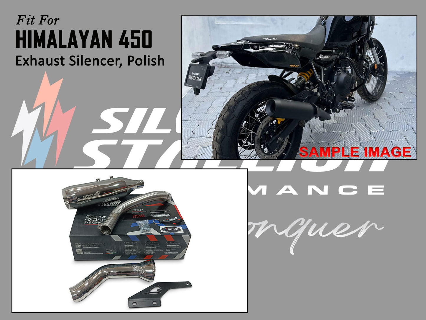 For Royal Enfield New Himalayan 450 Silver Stallion Exhaust Silencer Polish