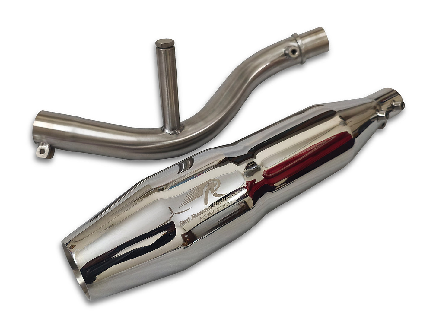 For Royal Enfield Himalayan 450 Orion Red Rooster Exhaust Silencer & Bend Pipe