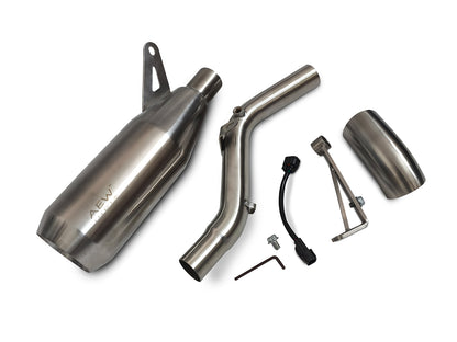 For Royal Enfield Himalayan 450 SS AEW Silencer Silver With Mid Pipe & Cat
