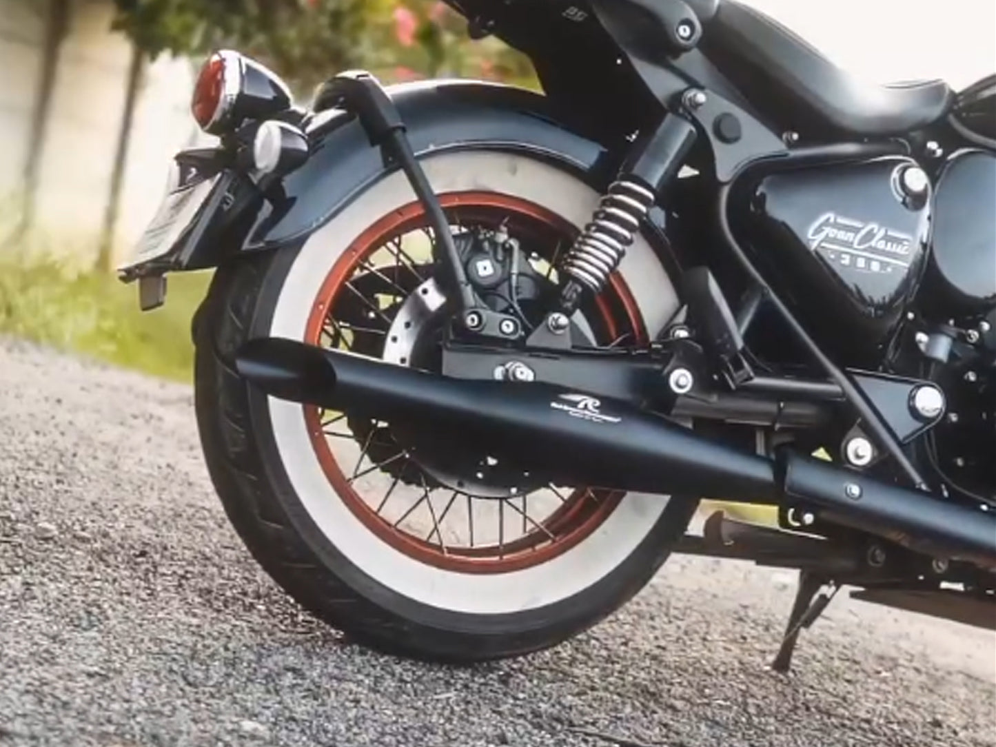 For Royal Enfield Goan Classic 350 Red Rooster Rumler ACE S S Exhaust Silencer Black