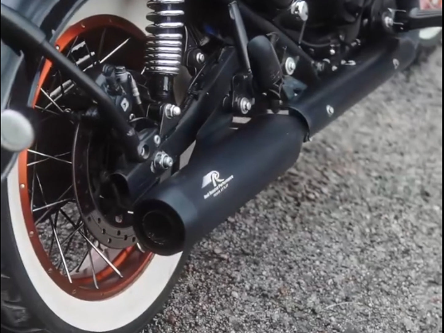 For Royal Enfield Goan Classic 350 Red Rooster Polestar Pro Exhaust Silencer & Pipe Black