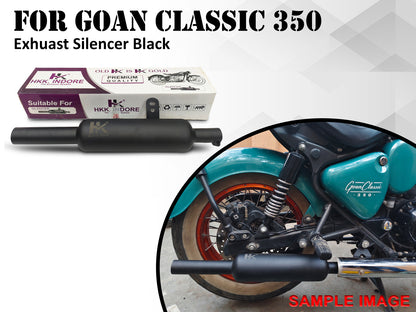 For Royal Enfield Goan Classic 350 Indori Black Exhaust Silencer