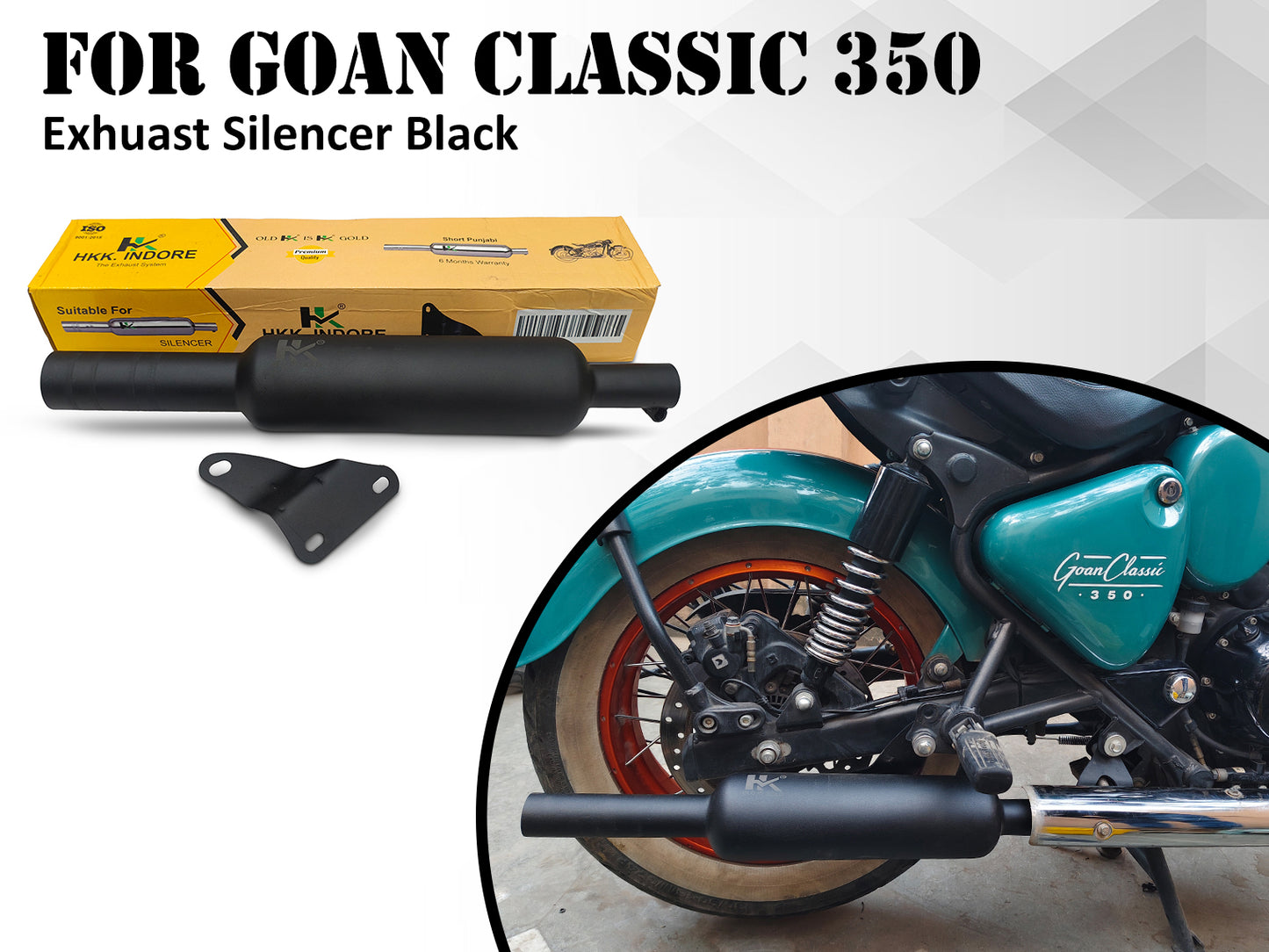 For Royal Enfield Goan Classic 350 Empty Loud Silencer Black