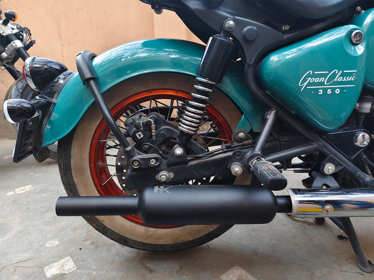 For Royal Enfield Goan Classic 350 Empty Loud Silencer Black