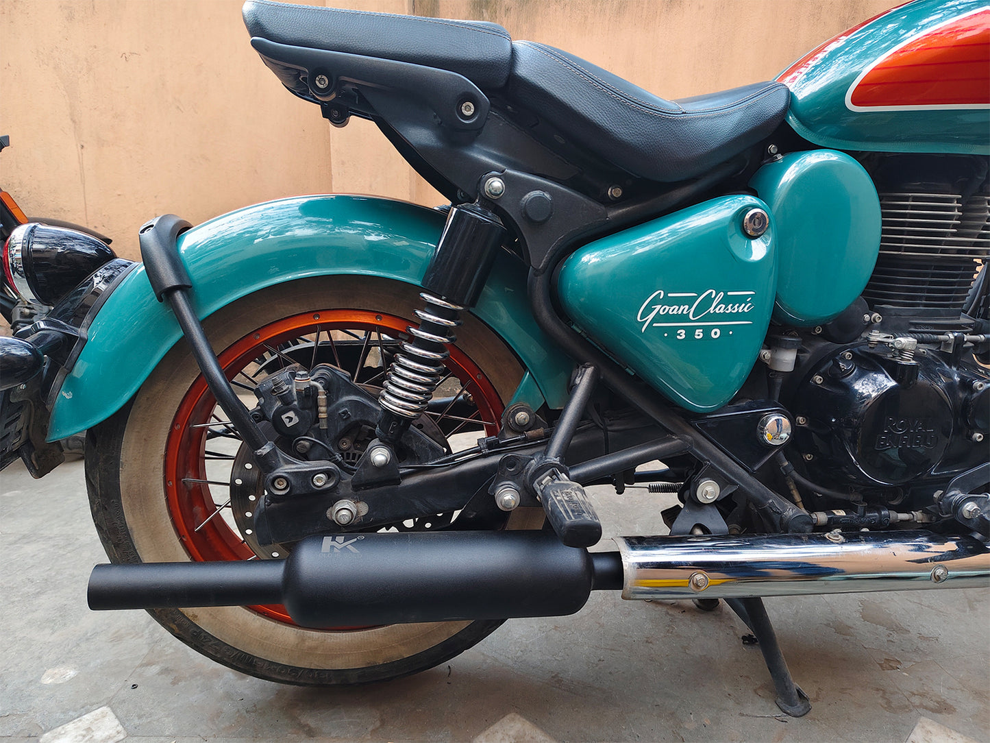 For Royal Enfield Goan Classic 350 Empty Loud Silencer Black