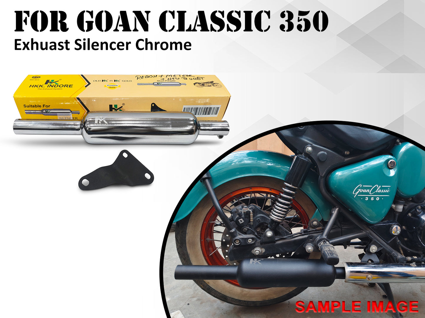 For Royal Enfield Goan Classic 350 Empty Loud Silencer Chromed