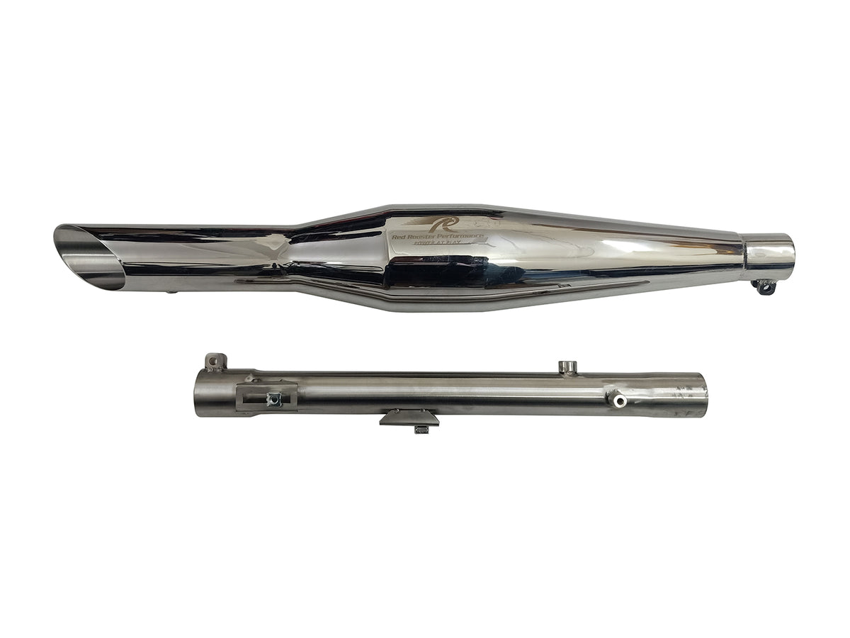 For Royal Enfield New Bullet 350 Red Rooster Rumler ACE S S Exhaust Silencer Polish