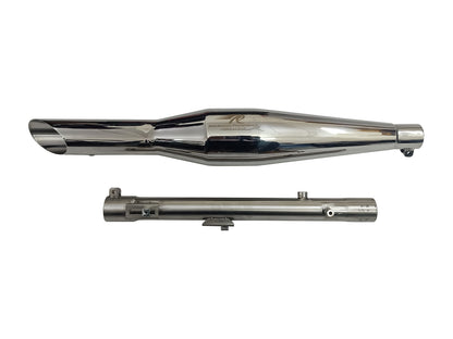 For Royal Enfield New Bullet 350 Red Rooster Rumler ACE S S Exhaust Silencer Polish