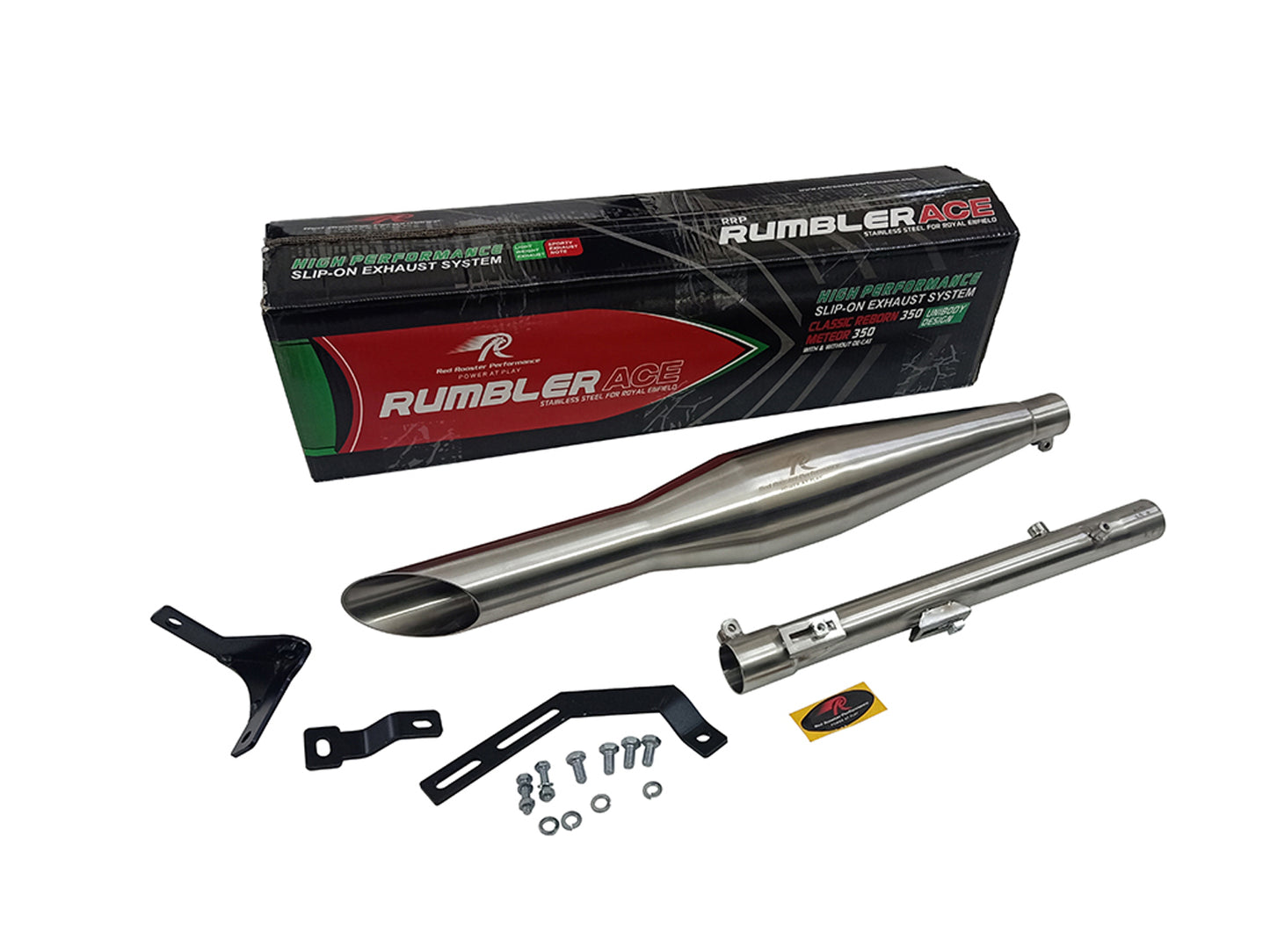 For Royal Enfield New Bullet 350 Red Rooster Rumler ACE S S Exhaust Silencer Matt