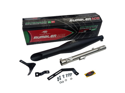 For Royal Enfield New Bullet 350 Red Rooster Rumler ACE S S Exhaust Silencer Black