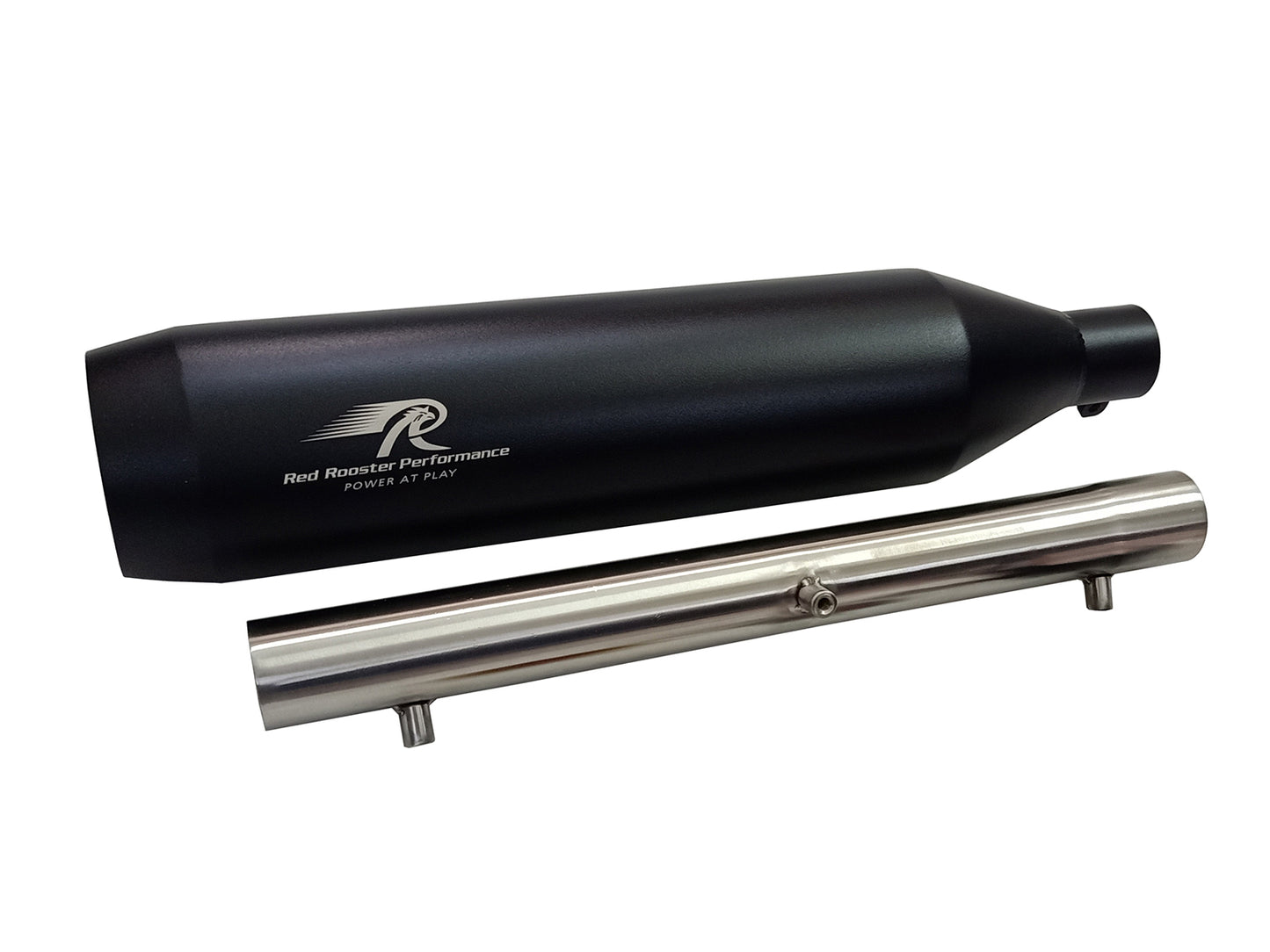 For Royal Enfield New Bullet 350 Red Rooster Polestar Pro Exhaust Silencer & Pipe Black
