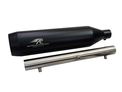 For Royal Enfield New Bullet 350 Red Rooster Polestar Pro Exhaust Silencer & Pipe Black