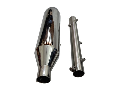For Royal Enfield New Bullet 350 Red Rooster Polestar Pro Exhaust Silencer & Pipe Polish