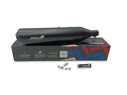 For Royal Enfield New Bullet 350 Silver Stallion Exhaust Silencer, Black
