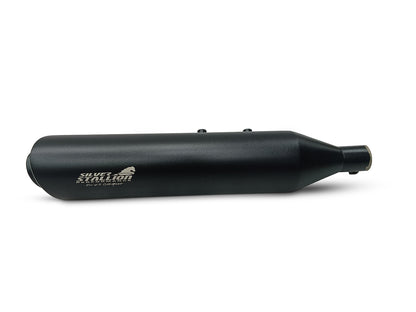 For Royal Enfield New Bullet 350 Silver Stallion Exhaust Silencer, Black
