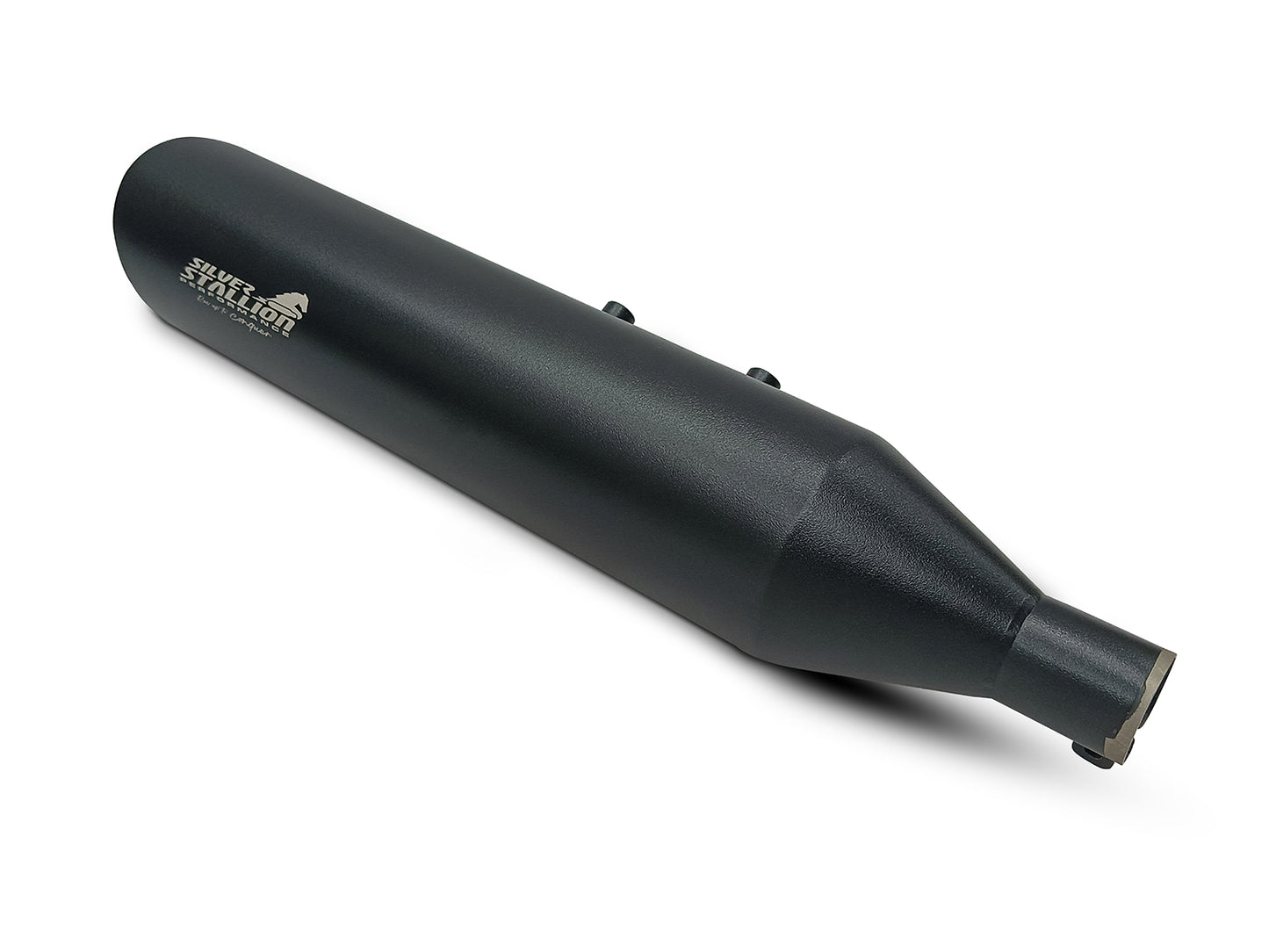 For Royal Enfield New Bullet 350 Silver Stallion Exhaust Silencer, Black
