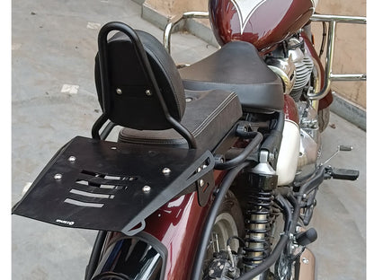 For Royal Enfield Classic 650 Sissy Bar Backrest With Luggage Rack Black