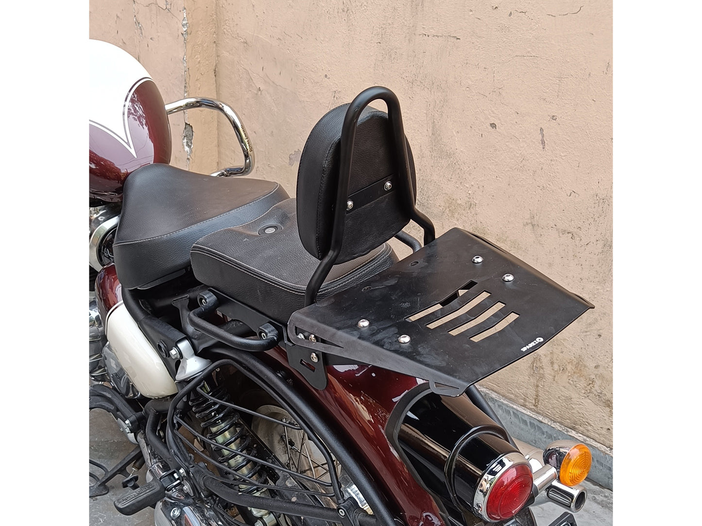 For Royal Enfield Classic 650 Sissy Bar Backrest With Luggage Rack Black
