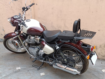 For Royal Enfield Classic 650 Sissy Bar Backrest With Luggage Rack Black