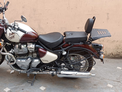 For Royal Enfield Classic 650 Sissy Bar Backrest With Luggage Rack Black