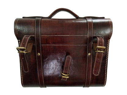 For Royal Enfield Classic 650 Genuine Leather Pannier Saddle Bags & Mounting D21