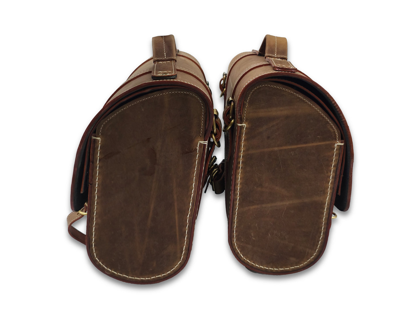 For Royal Enfield Classic 650 Genuine Leather Pannier Bags & Mounting D31