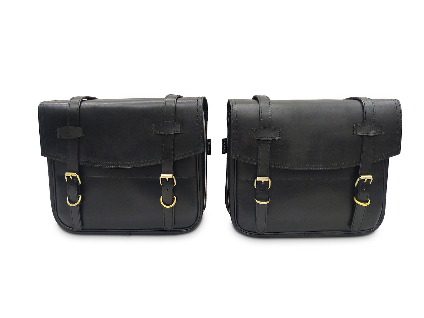For Royal Enfield Classic 650 Leather Black Color Pannier Bags & Mounting
