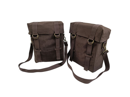 For Royal Enfield Classic 650 Military Pannier Bags Coffee Brown With Mounting