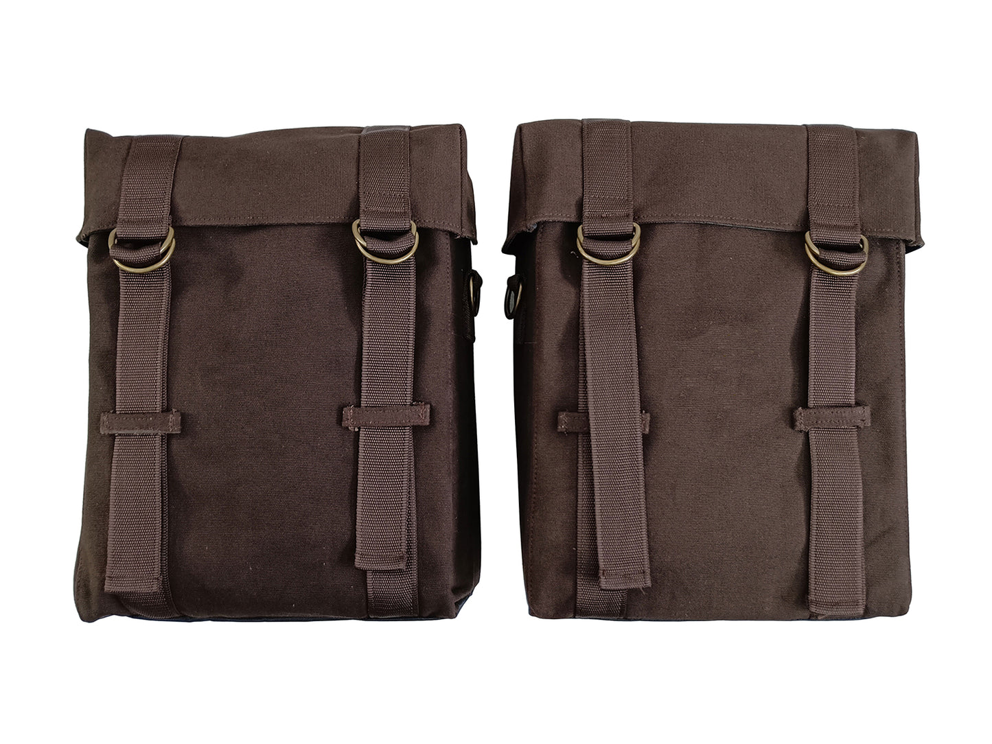 For Royal Enfield Classic 650 Military Pannier Bags Coffee Brown With Mounting