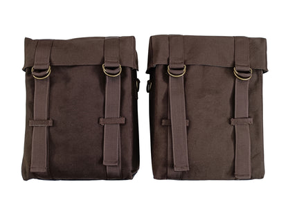 For Royal Enfield Classic 650 Military Pannier Bags Coffee Brown With Mounting