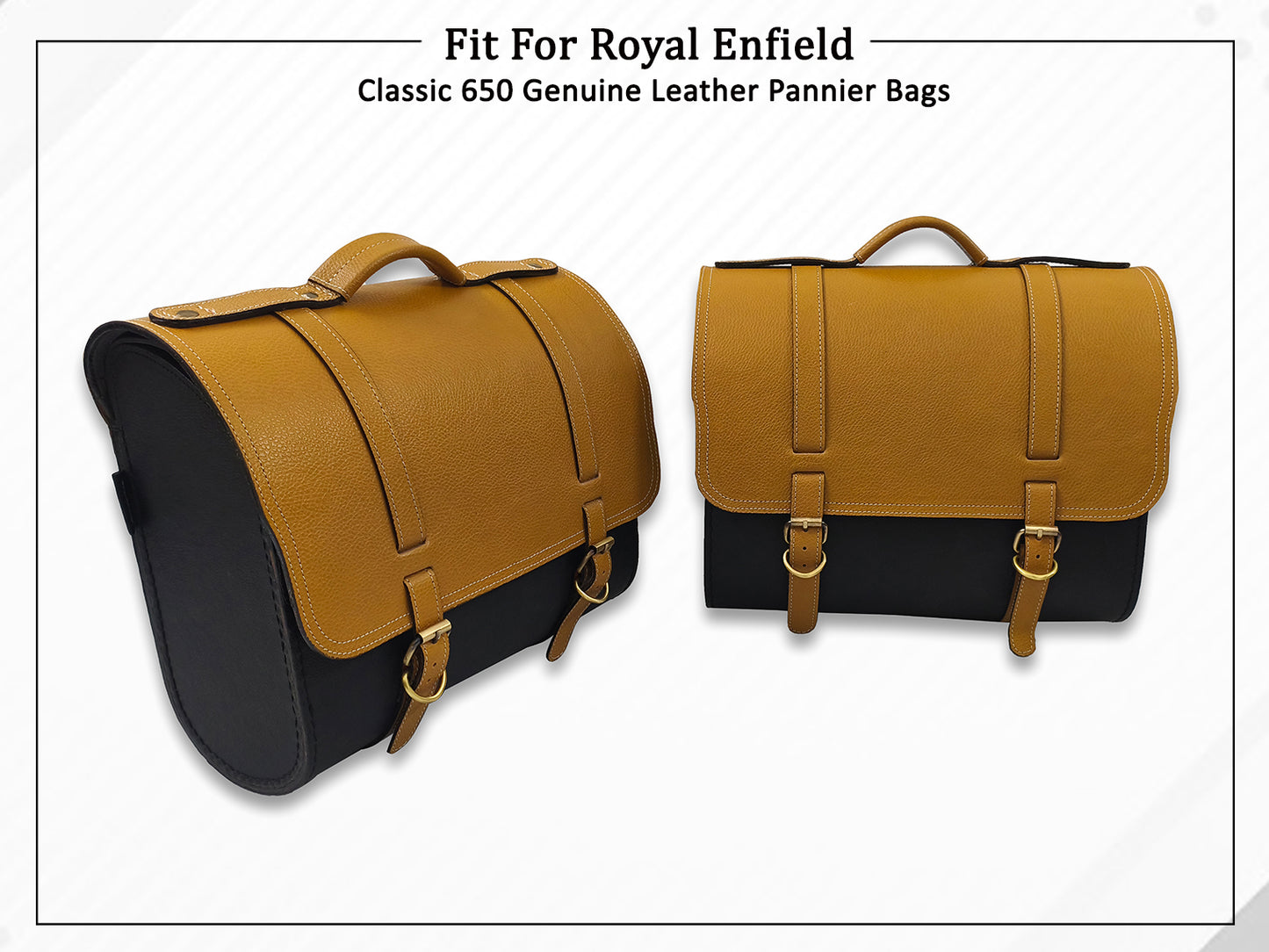 For Royal Enfield Classic 650 Genuine Leather Pannier Bags D1