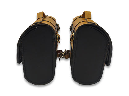 For Royal Enfield Classic 650 Genuine Leather Pannier Bags D1