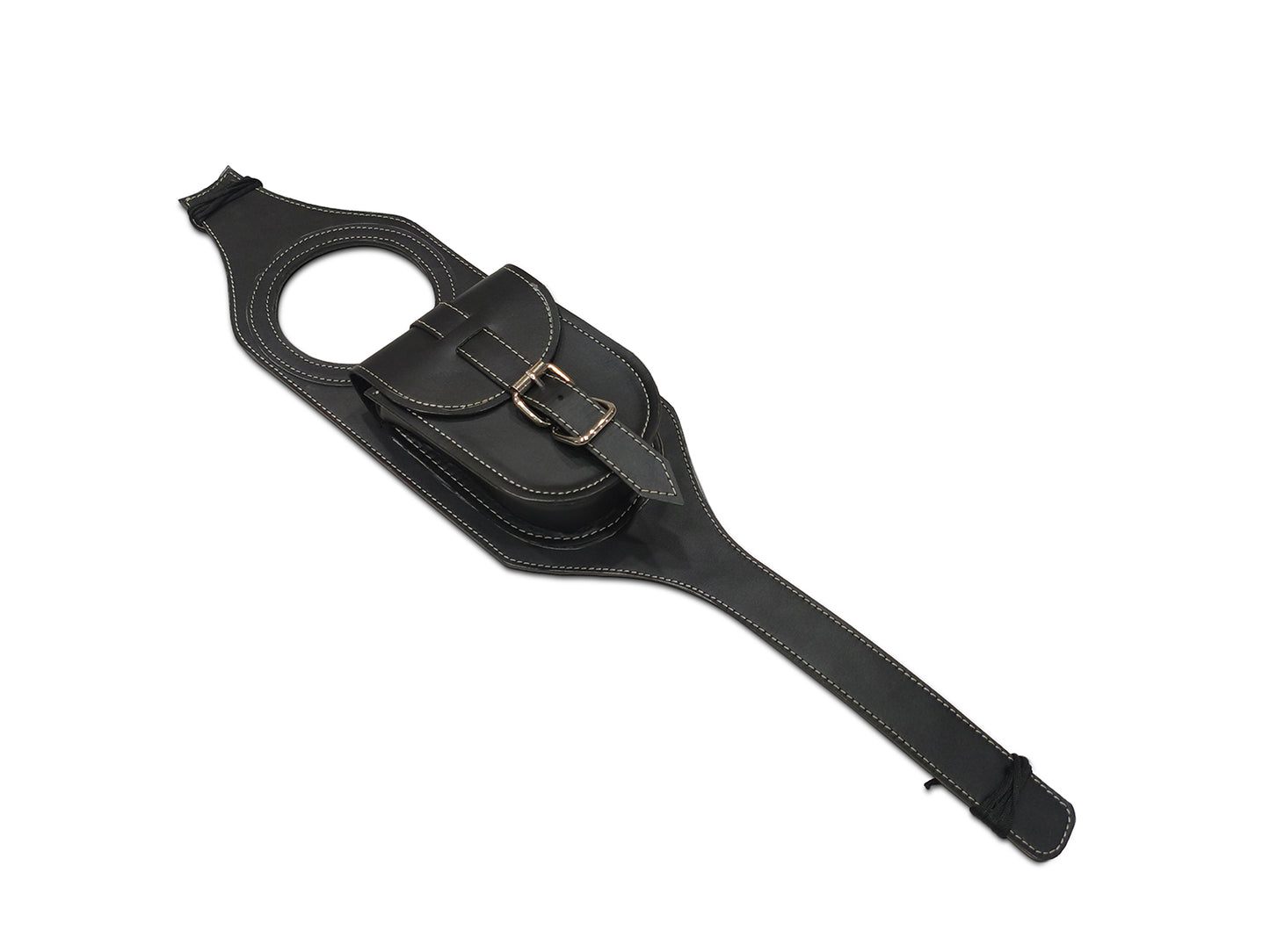 For Royal Enfield Classic 650 Fuel Tank Belt with Pouch, Black Color