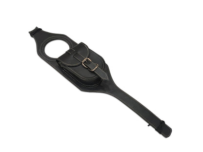 For Royal Enfield Classic 650 Fuel Tank Belt with Pouch, Black Color