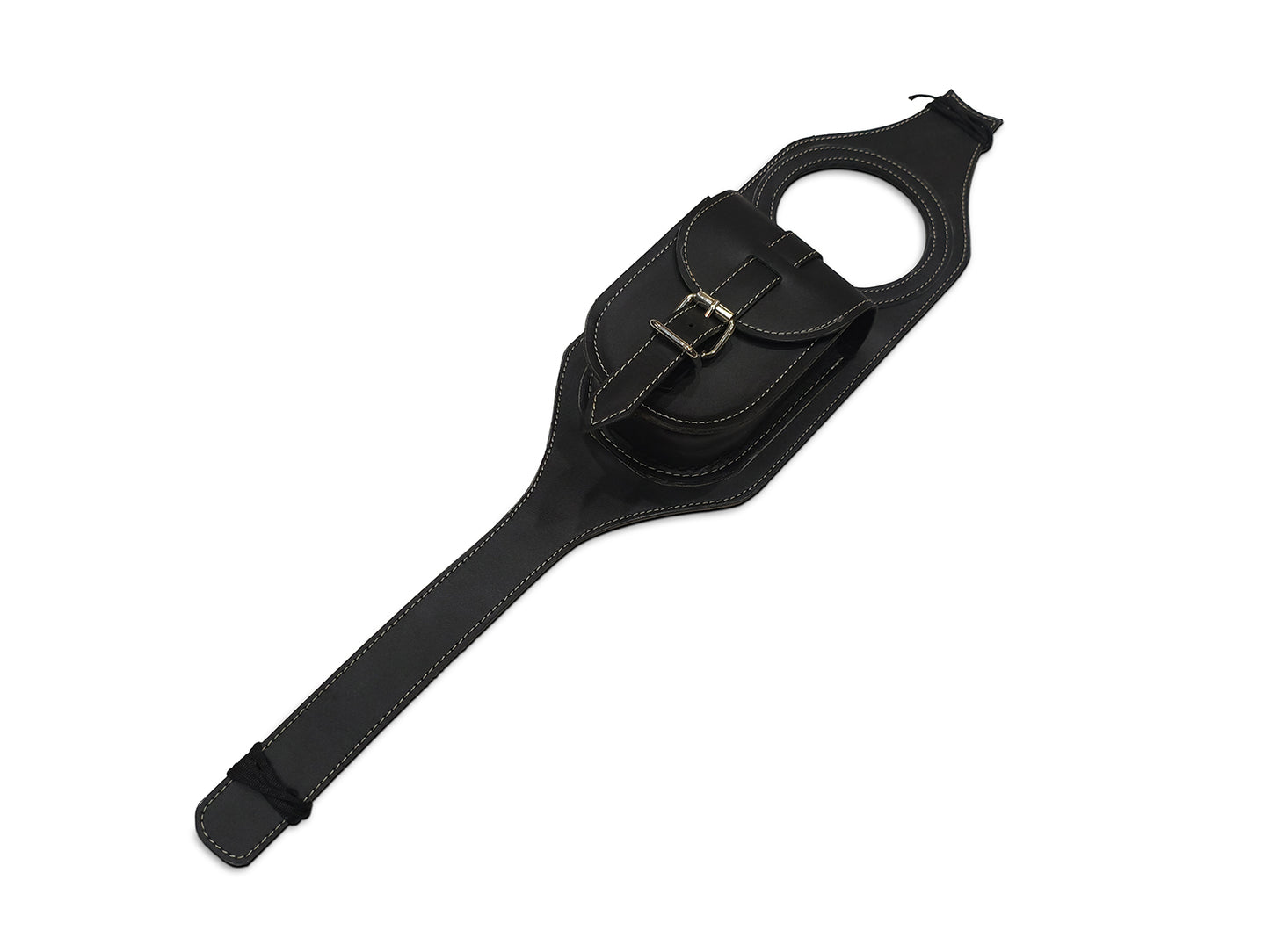 For Royal Enfield Classic 650 Fuel Tank Belt with Pouch, Black Color