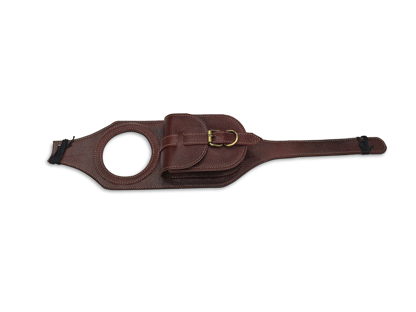 For Royal Enfield Classic 650 Fuel Tank Belt with Pouch, Cherry Brown