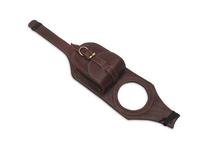 For Royal Enfield Classic 650 Fuel Tank Belt with Pouch, Cherry Brown
