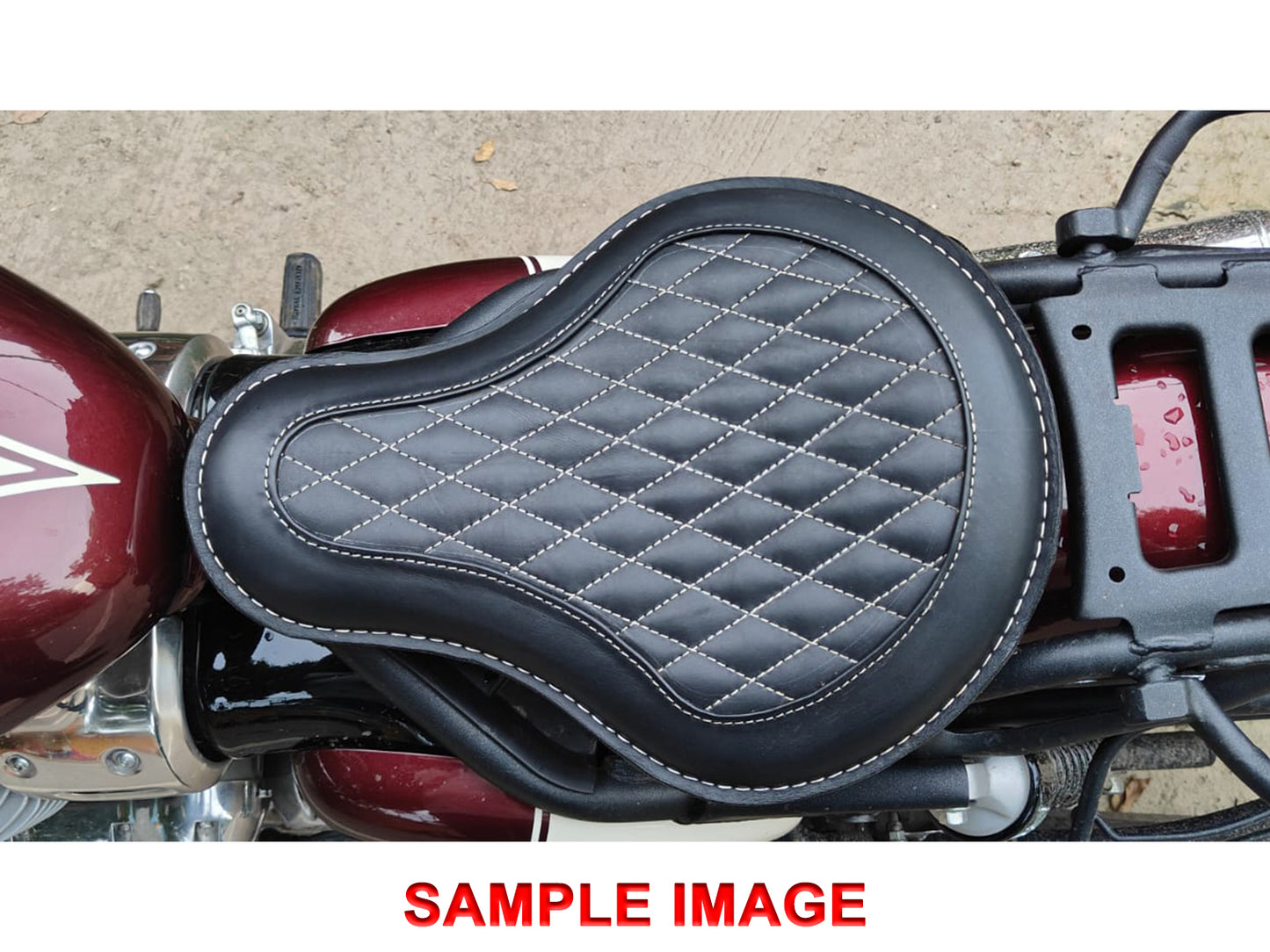 For Royal Enfield Classic 650 Genuine Leather Front Rider Seat Antique Brown