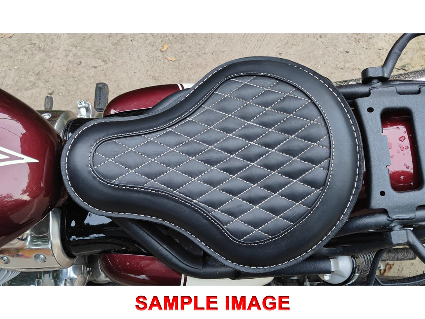 For Royal Enfield Classic 650 Genuine Leather Front Rider Seat Tan Color