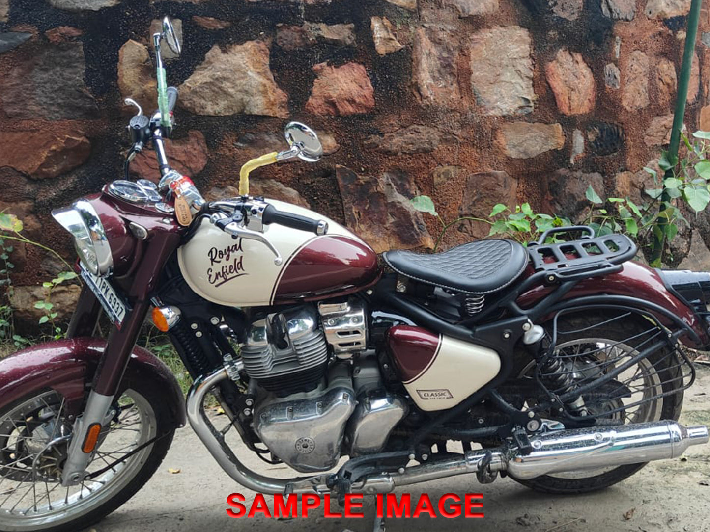 For Royal Enfield Classic 650 Genuine Leather Front Rider Seat Tan Color