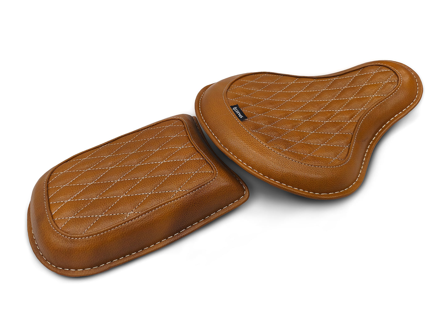 For Royal Enfield Classic 650 Genuine Leather Front & Rear Seat Tan Color