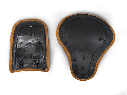 For Royal Enfield Classic 650 Genuine Leather Front & Rear Seat Tan Color