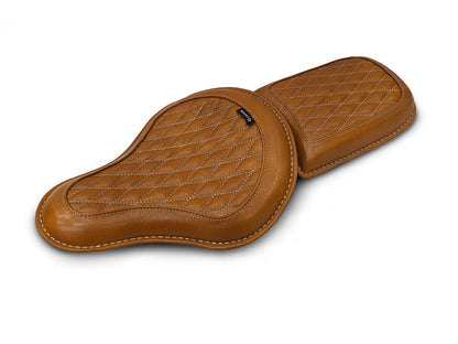 For Royal Enfield Classic 650 Genuine Leather Front & Rear Seat Tan Color