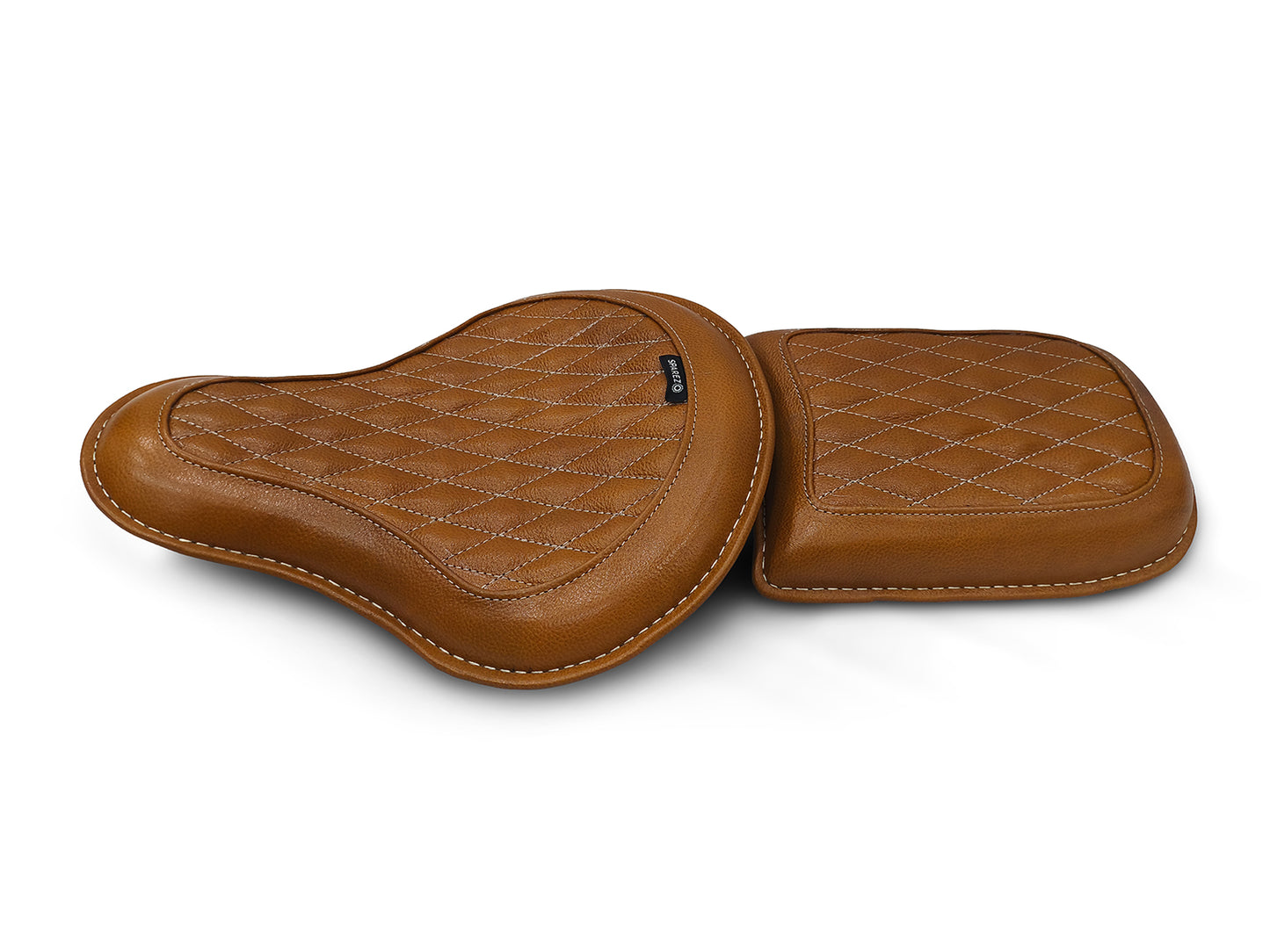 For Royal Enfield Classic 650 Genuine Leather Front & Rear Seat Tan Color